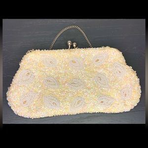 VINTAGE 1960's Off White Beaded & Sequin RICHERE Bag by Walborg Handbag